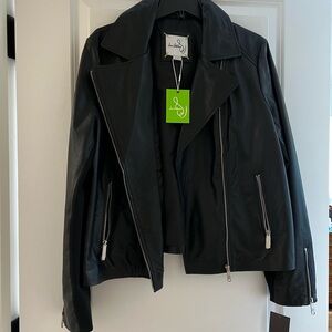 Sam Edelman Classic Black Leather Jacket